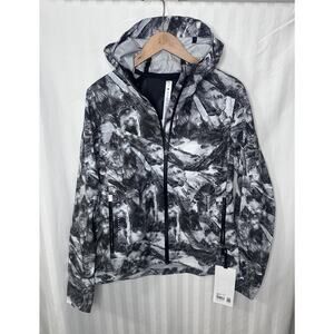 Authentic Lululemon Jacket Women's Break a Trail Windbreaker Sz 8 Abstract Gray